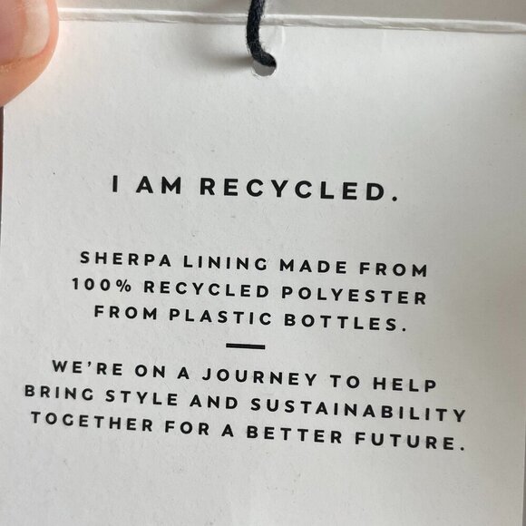 Indigo Love & Lore Outdoor Sherpa Lined Knit Recycled Polyester Mittens Tan OS - Picture 4 of 10